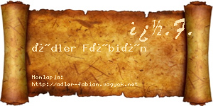 Ádler Fábián névjegykártya